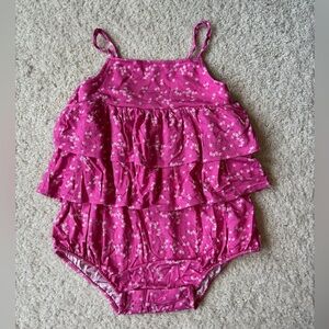 Posh Peanut Pink Ruffle Bubble Romper size 2T